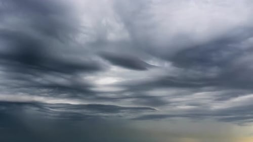 Dramatic Clouds Time Lapse of Stormy Gray Sky