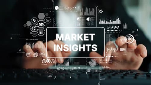 Business Professional Analyzing Market Insights with Data Visualizations on a Digital Interface. Asy