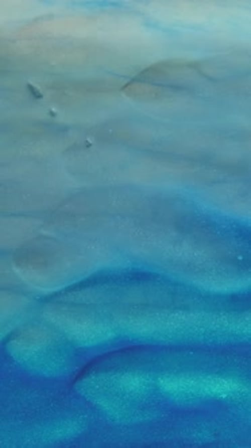 Vertical Glitter Mist Sand Water Sea Wave Blue Ink