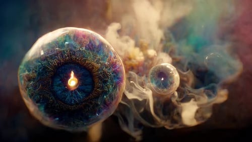 Fondo de tecnología abstracta Ojo con humo 4K