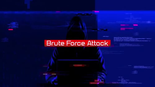 Cyber Attack Glitch Title Animation with Hacker Silhouette