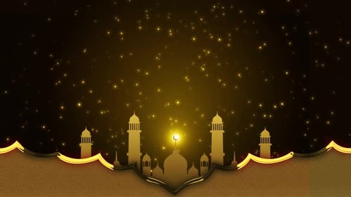 Islamic Eid Festival Leuchtende Lampen Laterne Grußfeier Zusammenfassung