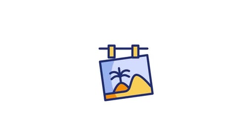 Animated Hanging Travel Sign Icon