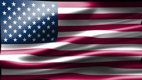 USA Flag Waving Seamless Loop with Realistic Fabric Texture