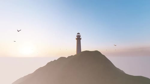 Lighthouse On The Coast At Sunset