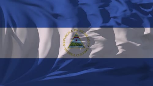 Waving Flag of Nicaragua, National Symbol Background