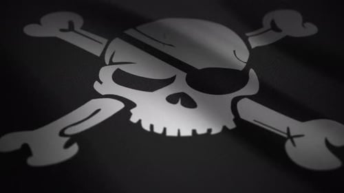 Waving Skull and Crossbones Pirate Flag Animation