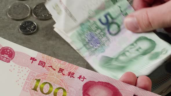 Hand Counting Stack of Chinese Renminbi, Business, Corporate Stock ...