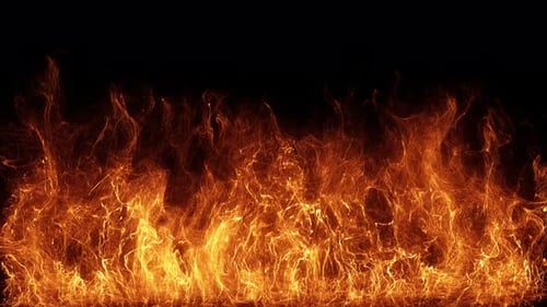 Realistic Burning Fire Bottom Screen Element