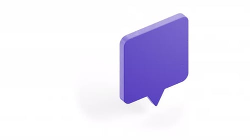3D Isometric Music Note Inside Speech Bubble Icon Animation