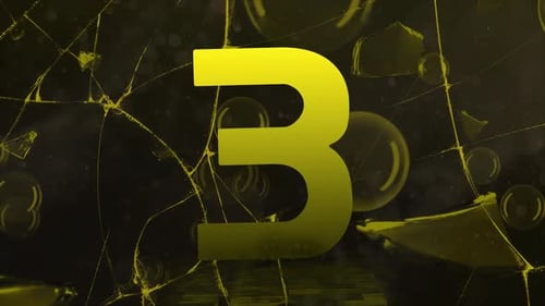 Animação de contagem regressiva reveladora de partículas \_Tema amarelo