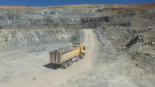 Aerial View Of Construction Machinery At Chrome Mine