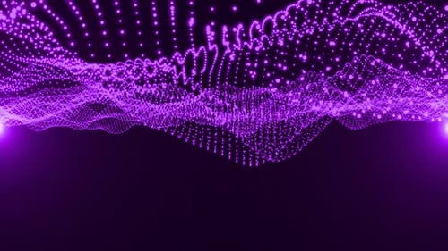 Abstract Flowing Purple Particle Wave Background Animation