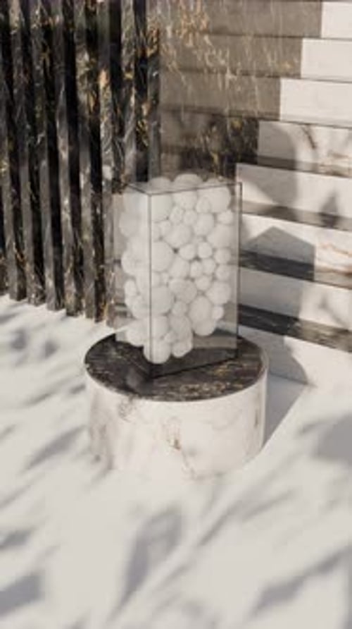 Rotating Balls 3D Rendering Concept