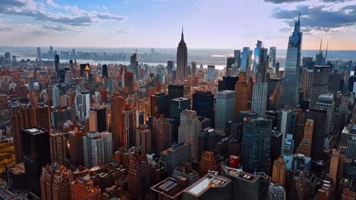 Diverse and varied cityscape of modern New York downtown.