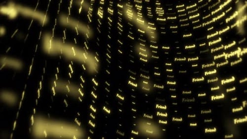 Glowing Gold Friend Text Tunnel Loop Background