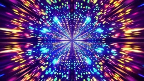 Colorful Abstract Kaleidoscope VJ Loop with Glowing Particle