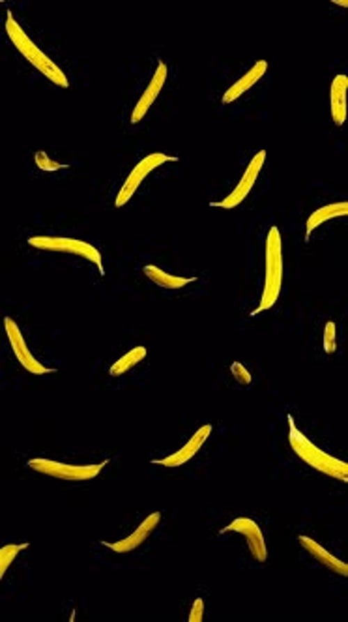Vertikal fallende Bananen auf Alpha