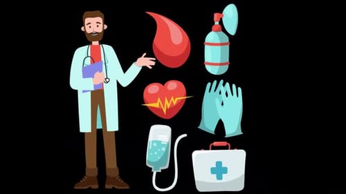 Doctor Describe Human Internal Organs On Alpha Channel