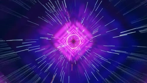 Pulsing Neon Light Tunnel