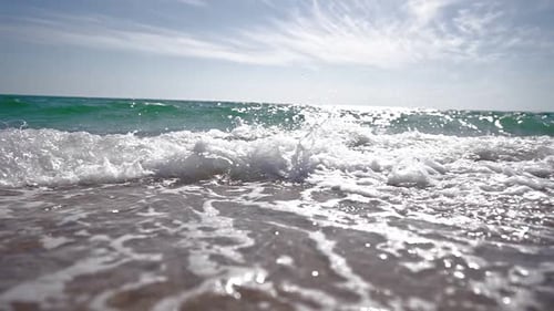 Beautiful Sea Waves on Summer Sunny Day