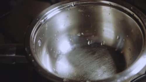 Caramel Boiling Process Mix with a Spoon Macro