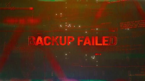 Wort zur Sicherung fehlgeschlagener Daten vor futuristischem High-Tech-Hintergrund