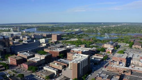 Downtown Omaha, Nebraska, Aerial Drone