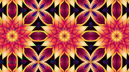 Vibrant Mandala Kaleidoscope Pattern Seamless Loop Background
