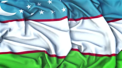 Uzbekistan National Flag Waving Animation