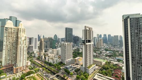 Bangkok City Skyline From a High Vantage Point