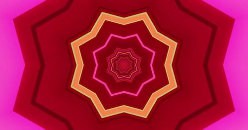 Abstract Geometric Neon Star Tunnel Animation