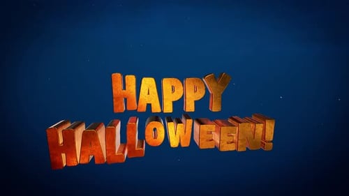 Happy Halloween Golden 3D Text Reveal Title