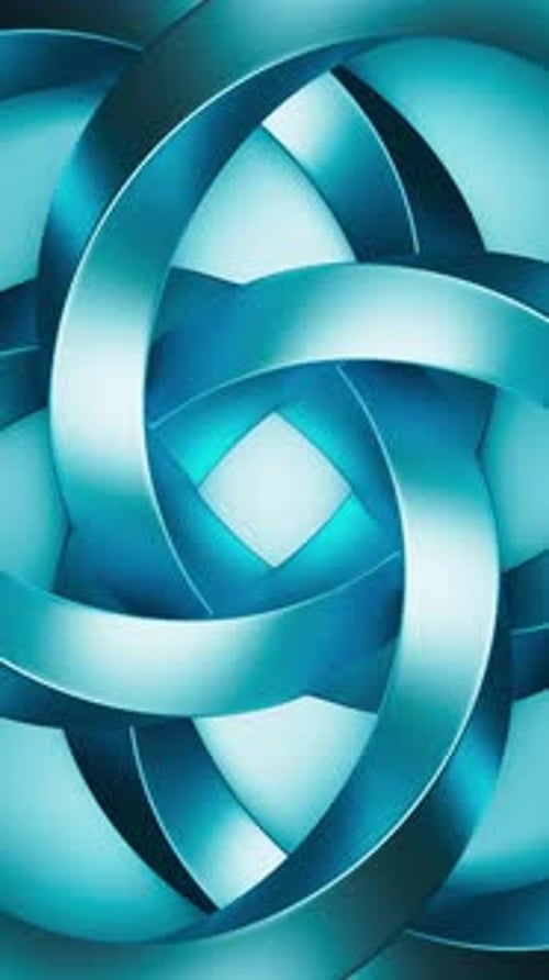 Seamless Looping Abstract Blue Geometric Rings Motion Background