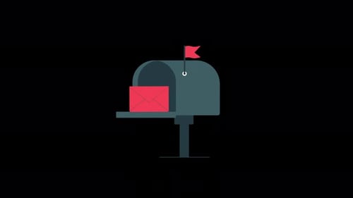 Animated Mailbox with Mail. Newsletter Subscription Concept Video - Transparent