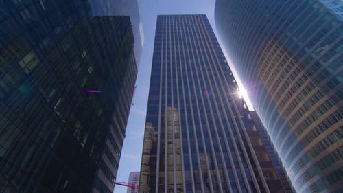 Office Building Windows Building with Many Corporate Offices of Success Companies