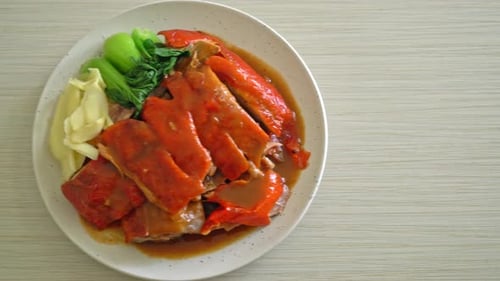 Peking duck or Roasted duck in Barbecue Red Sauce - Chinese food style