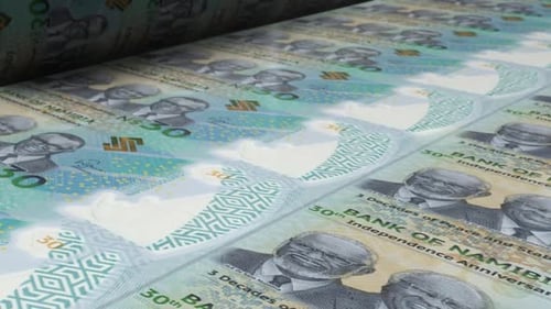 Namibian Dollar Banknotes Printing Process Animation