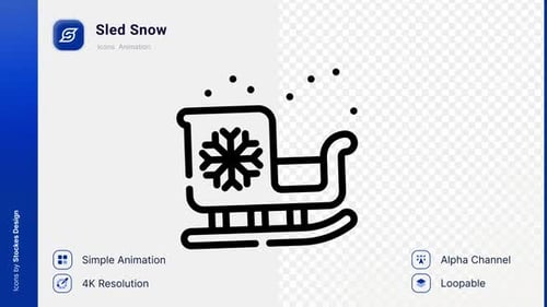 Animation Sled Snow Icon