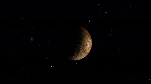 Mercurio, planeta que gira en su propia órbita en el espacio exterior