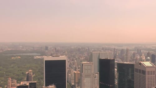 Pan,View of Central Park and buildings and skyscrapers in Manhattan, New York City