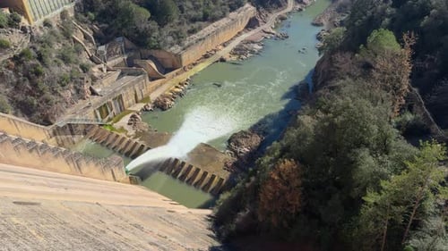 Swamp, Sau reservoir in Barcelona, extreme drought in Spain Europe, without water,