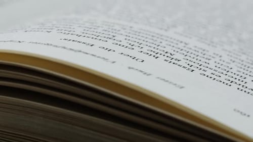Close-up of Book Pages with Printed Text