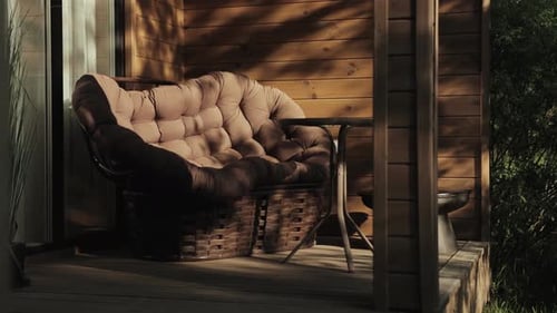 Cozy Outdoor Seating Area on a Shady Porch