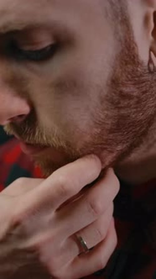 Red Haired Man with Red Flannel Shirt