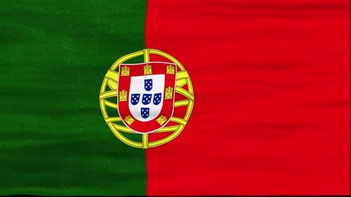 Portuguese Flag Waving Loop Animation