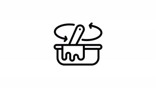Mixing Bowl – Line Animated Icon – Alpha Channel – 4K