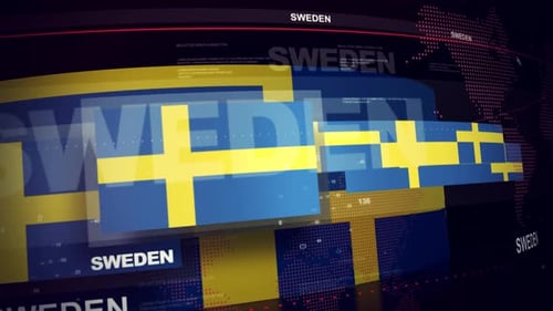 Dynamic Sweden Flag Corporate Global Data Presentation