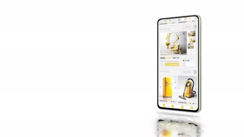 Mobile E-commerce App Interface Scrolling Animation