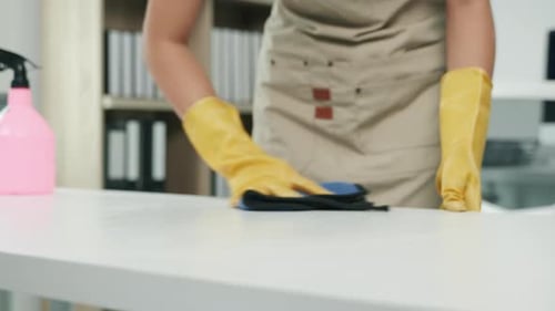 La femme de ménage fait le ménage.